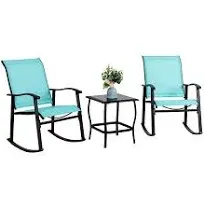 Sobaniilo 3 Piece Outdoor Rocking Bistro Set