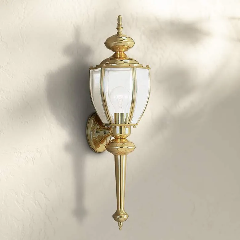 Outdoor Basics 1 Light Polished Brass Outdoor Wall Lantern