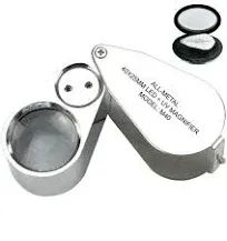 40X Jewelers Loupe Magnifying Glass Magnifier Loop UV Light Jewelry Coin Pocket