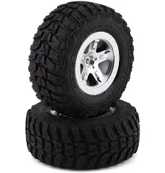 Traxxas 5880X Kumho Tires Mounted on Satin Chrome Wheels 2WD Slash Rear