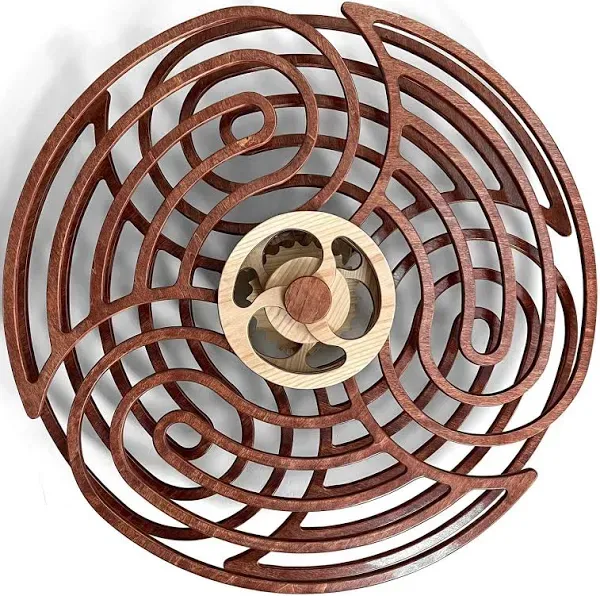 Mindsight Moving Kinetic Wall Art - Wind Up to Power Peaceful 'Ripple' Motion (no Battery) - Calming Wall dcor for Living Room, Office, Bedroom, Kitch