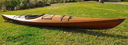 Cedar Wood Strip Built Kayak Wooden Boat 17&#039; Woodenboat USA New