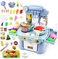 Play Kitchen Toys for ToddIers 2-4, Play Food Dinnerware Set for Children,Kitchen Sink with Running Water Toys for Girls Boys Birthday Christmas Gifts