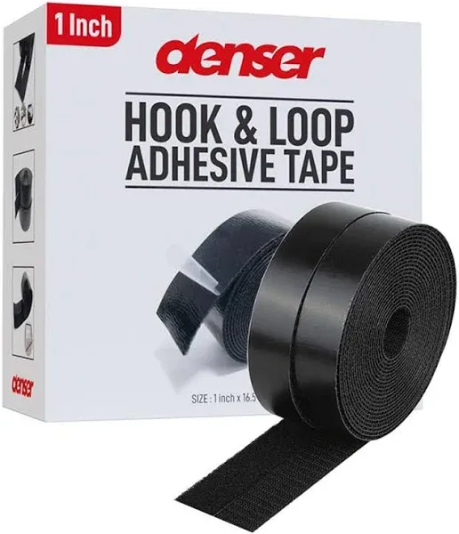 Denser 1 Inch Hook and Loop Tape Sticky Back - 5.5 Yards (16.5 Feet) - Strips...