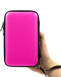 ADVcer 3DS Case, EVA Waterproof Hard Shield Protective Carrying Case with Detachable Hand Wrist Strap Compatible with Nintendo New 3DS XL, New 3DS, 3DS, 3DS XL LL, DSi, Dsi XL, DS, DS Lite (Fuchsia)