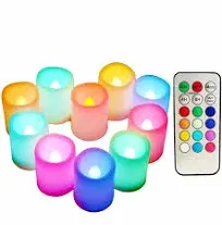 TECKE Multi Color Changing Votive Flameless Candles with Remote and Timer