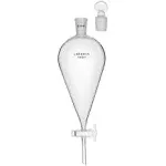 Glass Conical Separatory Funnel with PTFE Stopcock - Labasics