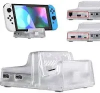 eXtremeRate AiryDocky DIY Kit Replacement Shell Case for Nintendo Switch Dock - Clear