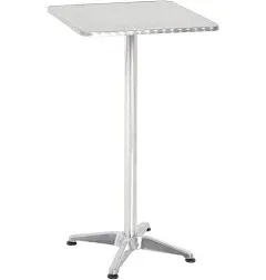 Bistro Bar Coffee Square Table Height Adjustable with Aluminum Edges 60 x 60 cm