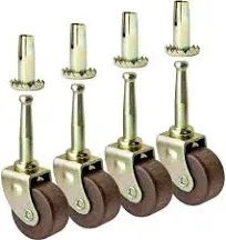 Rockler Hardwood Swivel Caster Wheels-1 1/4 inch (Pack of 4)