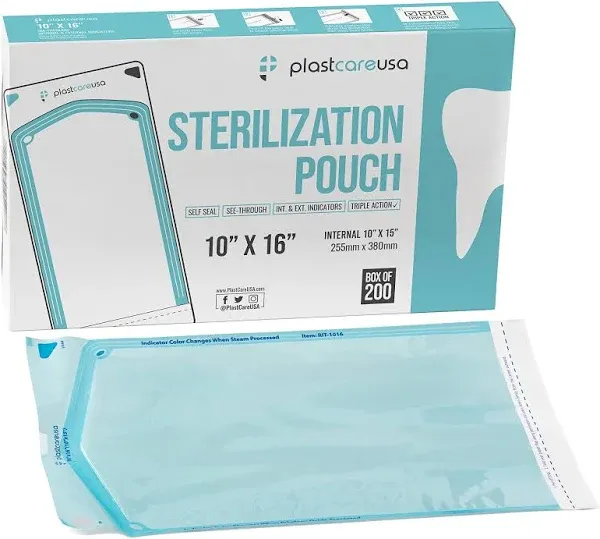 200 10"x16" Large Sterilization Pouches to Sterilize and Autoclave Instruments