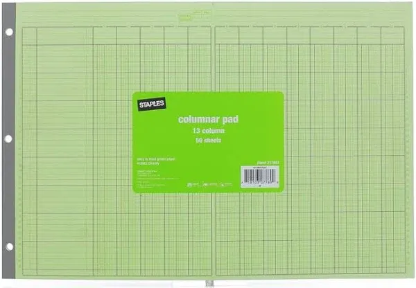 Analysis Pad 13 Col 11x16. 4