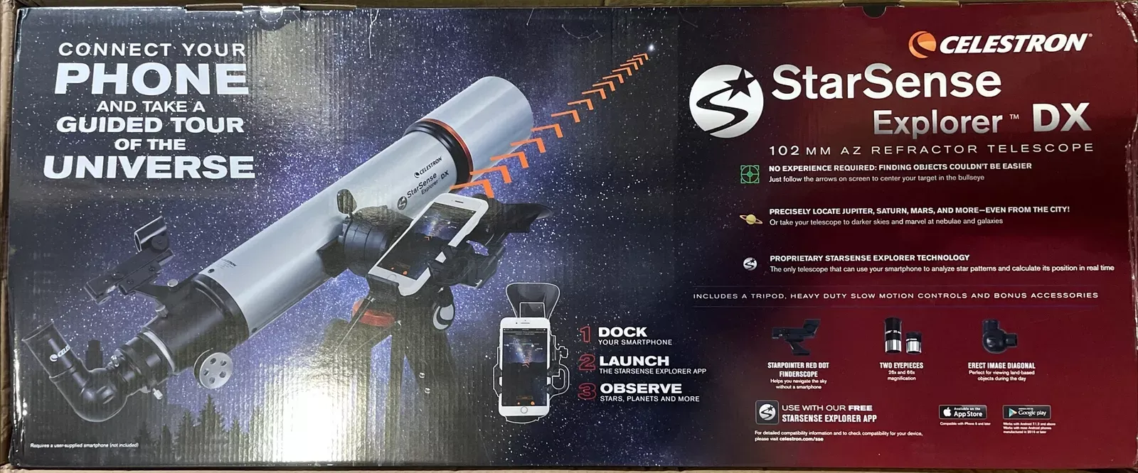 Celestron StarSense Explorer DX 102AZ Refractor Telescope NEW