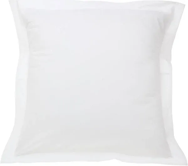 FRESH IDEAS Poplin Tailored Pillow Sham, Euro, 26x26 inches, White