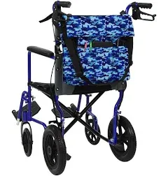 Vive Health Wheelchair Bag, Waterproof Nylon, Buckled Straps, Green Paisley