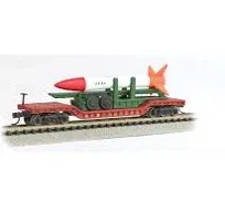 "52' Center Depressed Flat Car w/Missile N Bachmann Trains"