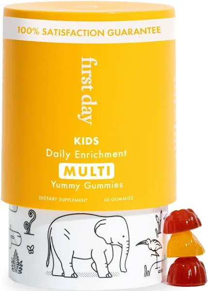 First Day Kids Daily Enrichment Multi Vitamins 60 Yummy Gummies