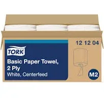 Tork 121204 Centerfeed 7.6 x 11.8 2-Ply Hand Towel - White (6/Carton) New