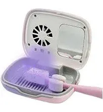 Impressive Smile Rechargeable Mini UV Toothbrush Sterilizer Cover with Fan and USB cord for Travel or Home, Long Battery Life and Improved Case