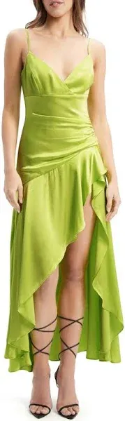 Sorella Ruffled Satin Maxi Dress