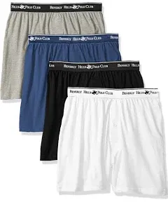 Beverly Hills Polo Club Men's 4 Pack Knit Boxer