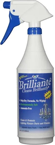 Brilliante Crystal Chandelier Cleaner Manual Sprayer 32oz Environmentally Safe