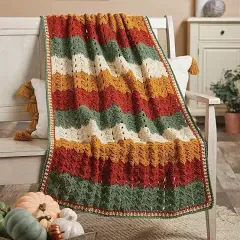 Herrschners Fallen Leaves Afghan Crochet Kit