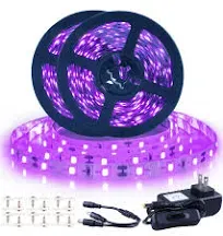 20Ft LED Black Light Strip Kit, 360 Leds12V Flexible UV Black Light Installation