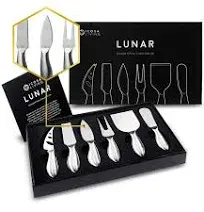 LUNAR Premium 6Piece Cheese Knife Set  Complete Stainless Steel Cheese Knives