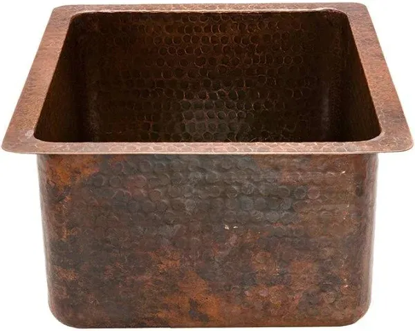 Premier Copper Products Gourmet Rectangular Hammered Copper Bar/Prep Sink BREC16DB