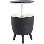 Lagoon Cancun Resin All Weather 2-in-1 Side Table and Cooler - Black