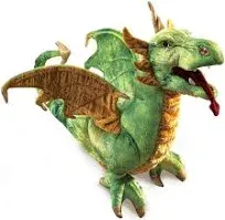 Folkmanis Wyvern Dragon Hand Puppet, Green, White