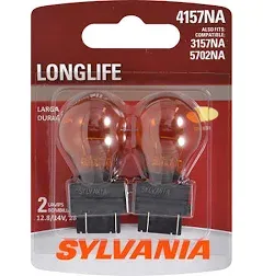 SYLVANIA - 3157NA Long Life Miniature - Amber Bulb, Ideal for Parking, Side Mark