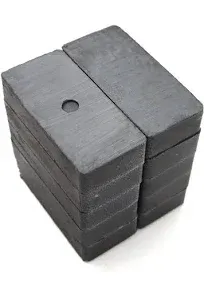 Heavy Duty Magnets 1 7/8" X 7/8" X 3/8" Square Magnet, Grade 8 Ferrite Blocks Ceramic Magnets Strong for Crafts, Science and Hobbies (Pack of 10)