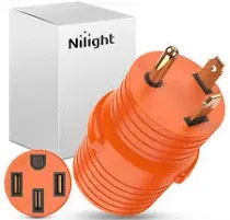 Nilight 30 Amp to 50 Amp RV Power Adapter 3 Prong 125/250 Volt