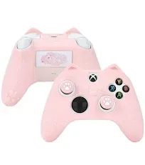 GeekShare Pink Cat Paw Case Cover for Xbox Series X Controller Skin 3-in-1 Kit