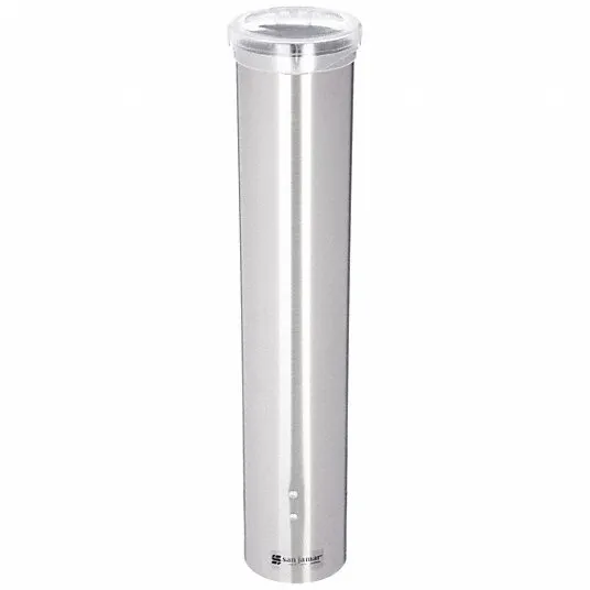 San Jamar C4150SS Pull-Type Stainless Steel Wall Mount 3 - 5 oz. Water Cup Dispenser