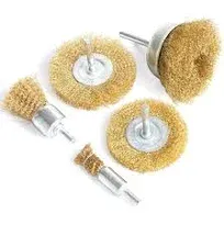 FPPO Brass Wire Wheel Brush Kit for Drill,Crimped Cup Brush with 1/4-Inch Shank,