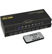 DGODRT 8×1 HDMI Switch 8 in 1 Out, 8 Port 4K HDMI Switcher Selector Box with ...