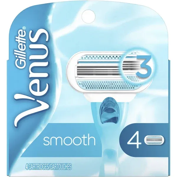 Gillette Venus Smooth Women&#039;s 3 Blade Razor Cartridge Refills 2 4 Ct Box Sealed