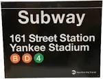 Yankee Stadium Subway Sign - MTA Officially Licensed - New York 161th Street Subway Sign - Yankees Sign