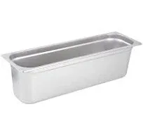 Winco 1/2 Size (Long) Anti-Jam Steam Table/Hotel Pan, 25 Gauge, 6" Deep