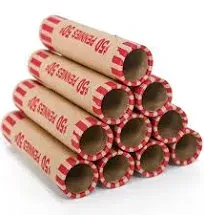 L LIKED 100 PCS Preformed Coin Wrappers Rolls-Pennies