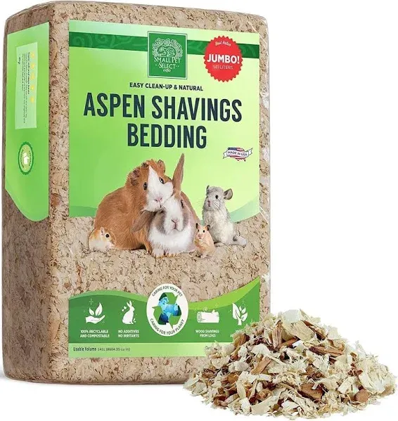 Small Pet Select Premium Natural Aspen Bedding, Animal Bedding for Small Indoor and Outdoor Pets, Made in The USA, Size 41 L Pack