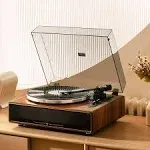 1 by One High Fidelity Belt Drive Turntable with Built-in Speakers, Vinyl Record