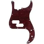 Musiclily Pro 13 Hole P Bass Pickguard for 4 String Precision Bass Modern Style 4ply Red Tortoise Shell