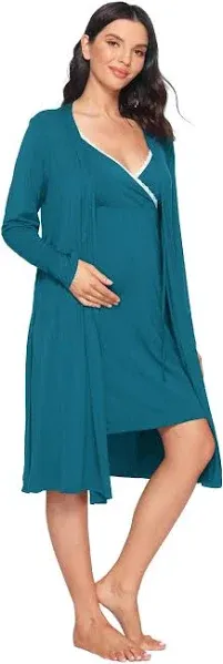 Latuza Women's Viscose Nursing Nightgown and Robe Set