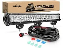 25 Inch 162W Double Row Spot Flood LED Light Bar | 12FT Wire 3Pin Switch