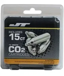 JT Paintball 40295 12gram CO2 Cartridges - 15ct