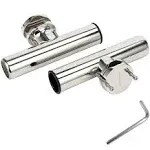 Amarine Made (2X) Stainless Rail Mount Clamp On Fishing Rod Holder for Rails 1-1/4" to 2"